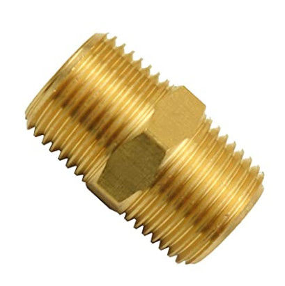 De Montage van de messingspijp, Hexuitdraaiuitsteeksel, 1/8“ x 1/8“ NPT Mannelijke Pijpadapter